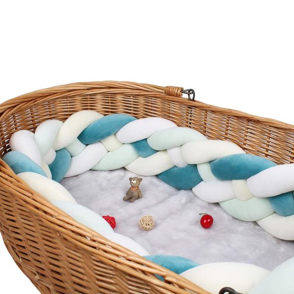

4 knotted 4m baby crib bumper knotted bed bumper nursery cradle protector baby bedding room decor crib protector