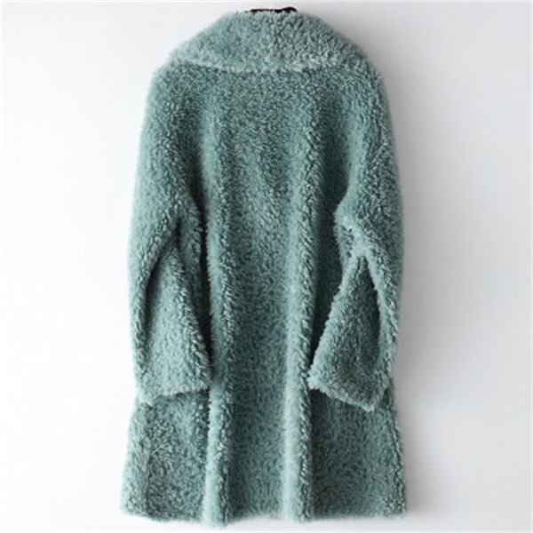 

2021 female autumn and winter new sheep sheared coat h10 wool ntd7, Black