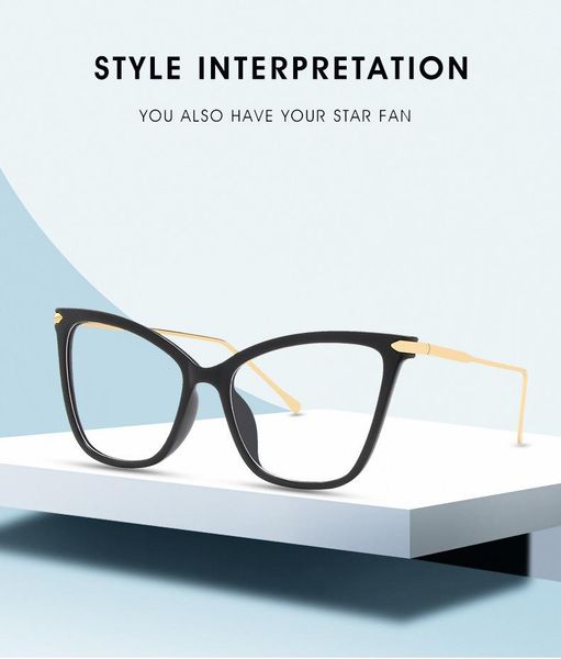 

fashion sunglasses frames 2021 vintage rivet anti-blue glasses frame women brand optical transparent eyeglasses female spectacles oculos fem, Black