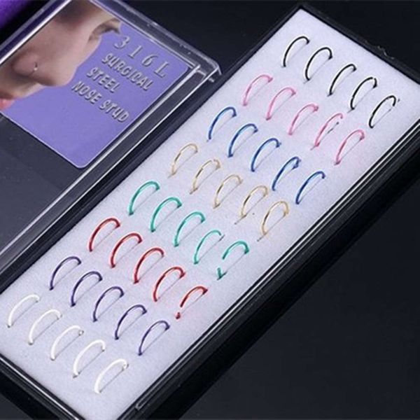 

special 40 boxed nose rings, nails, curved stainless steel human body puncture