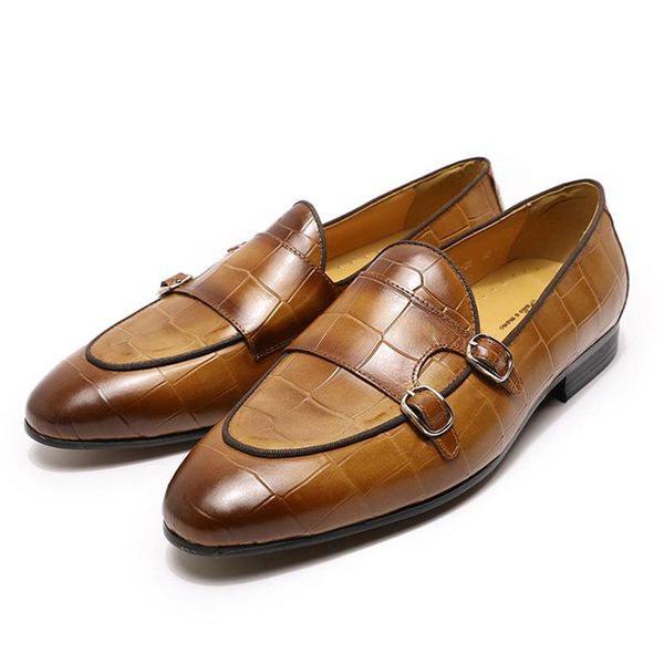 

dress shoes casual luxury formal genuine cow leather slip on loafers, Black