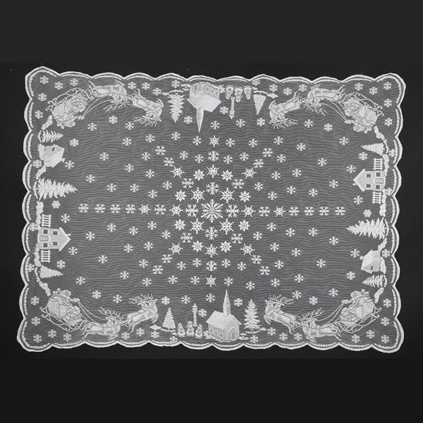 

table cloth christmas tablecloth snowflake elk lace glass cover polyester room wedding decor products