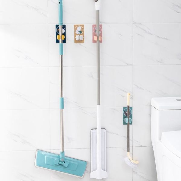 

hooks & rails mop brush holder rack wall mount storage hook nail-multifunctional broom li