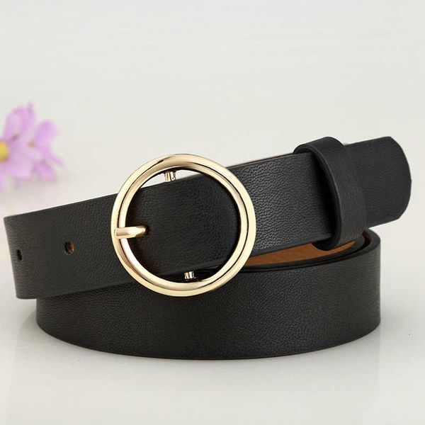 

gold round metal circle belts all match female black white gold silver waistbands big o ring belts for women jeans pants, Black;brown