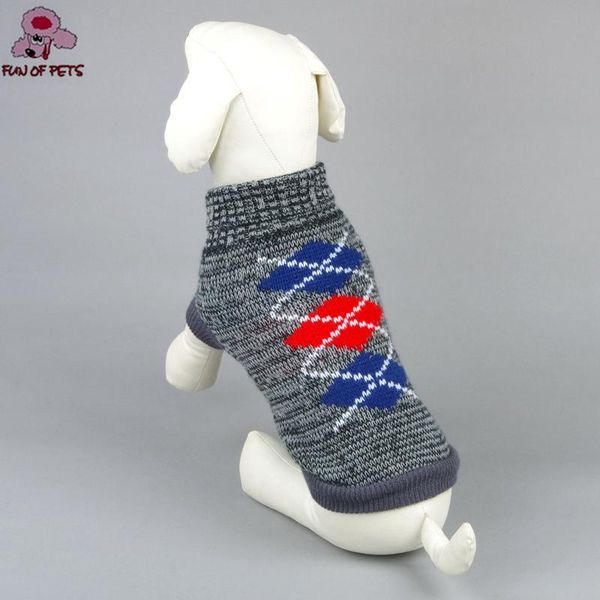 

dog apparel 2021 autumn & winter classic pink/grey diamonds pattern sweater puppy clothing for pets dogs clothes