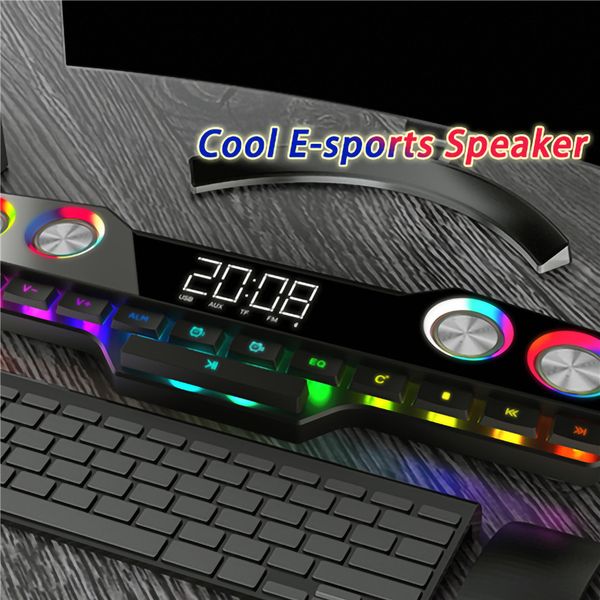 Altoparlante Bluetooth da gioco con luce a LED colorata Subwoofer stereo portatile 3D Altoparlante musicale wireless Supporto da 4000 MAh Scheda TF AUX USB