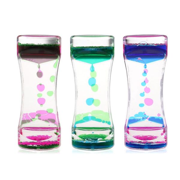 

other clocks & accessories omz 3pcs double colors oil hourglass liquid motion bubble timer with pretty waist desk decor birthday gift childr