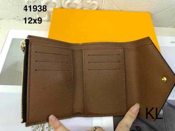 Moda Feminina M41938 Zíper Clutch Flap Button Feminino VICTORINE Carteiras Exóticas Titular Zíper Moeda Bolsa Clássica Bolsa Sacos de Cartão