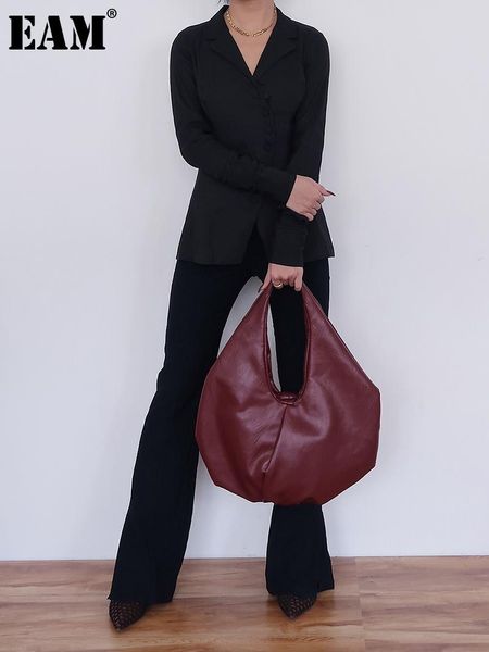 

evening bags [eam] women wrinkled irregular pu leather zipper personality all-match crossbody shoulder bag fashion tide 2021 18a0370