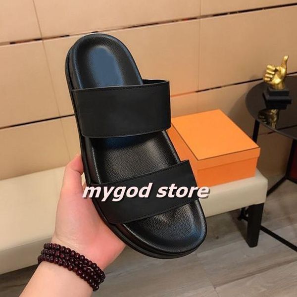 

slippers women sandals heels shoes for 2021 flat designer classic comfortable shoe with box size eu35-44, Black