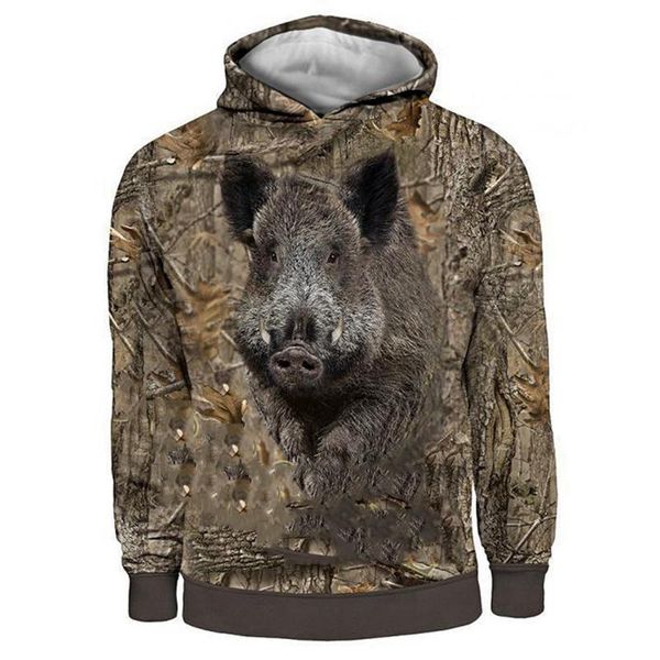 

men's hoodies & sweatshirts 2021 camo boar hunting long sleeve hooded shirts 3d printing hoodie/sweatshirt/man women jungle wild, Black