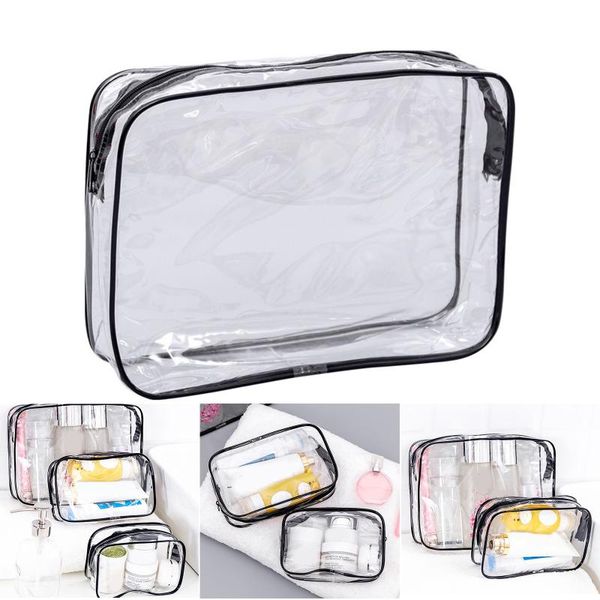 

storage boxes & bins plastic bag with chain transparent washable durable convenience water-proof suit for makeup daily supplies sale