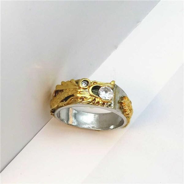 

wedding rings vintage punk personality dragon fashion jewelry gold alloy metal birthday ring for man, Slivery;golden