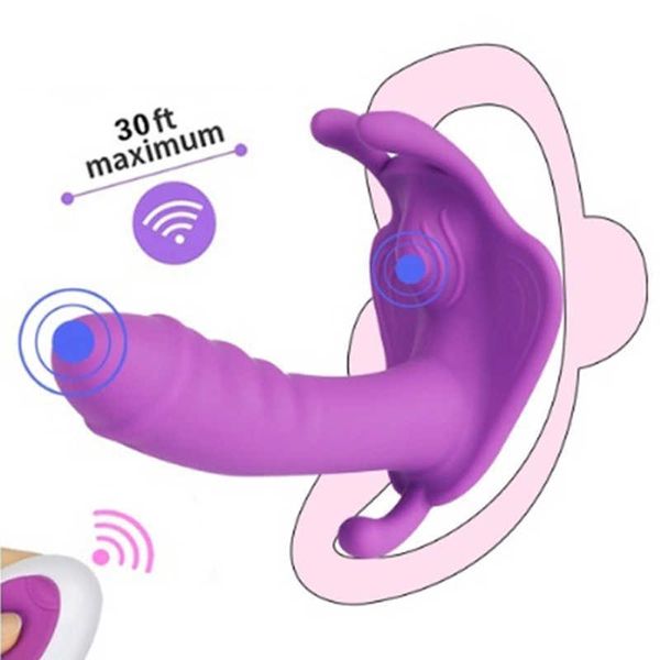 10 velocità indossabile invisibile farfalla vibratore vibratore punto G stimolatore telecomando masturbatore giocattoli del sesso per le donne 210622