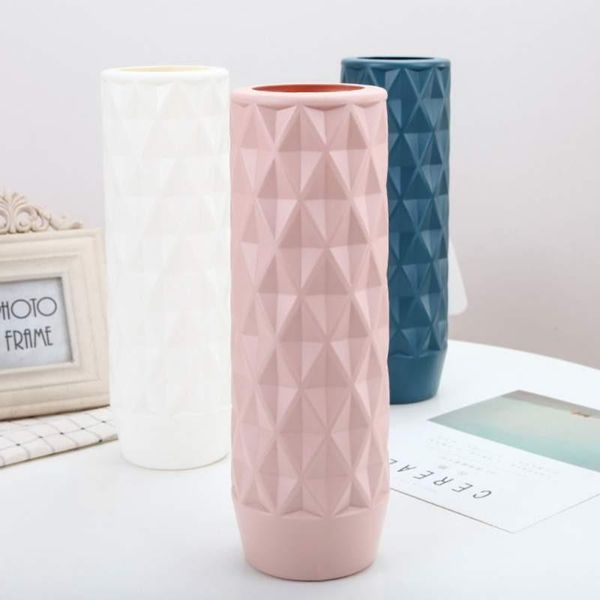 

vases nordic style flower arrangement container straight vase origami plastic imitation glaze