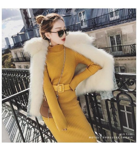 

casual dresses autumn knitted sweater dress for women turtleneck korean bodycon sashes vestido de festa robe femme, Black;gray