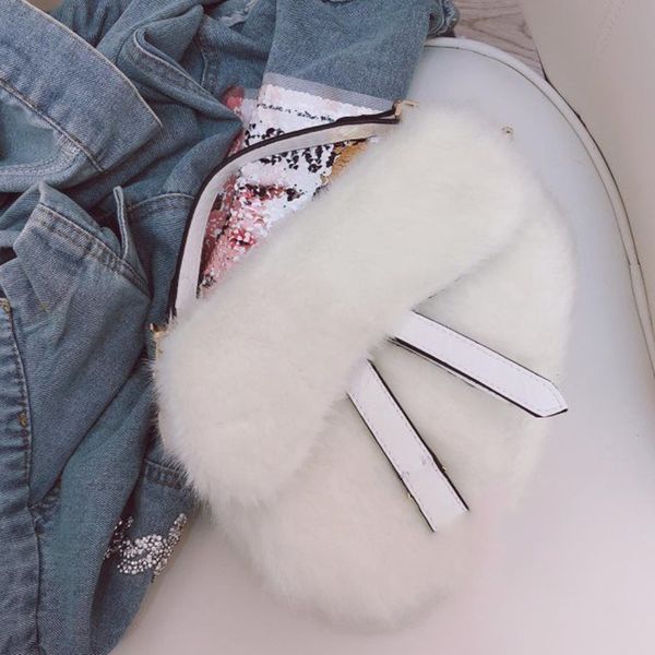

mink hair saddle bag fairy super fire white handbag hand