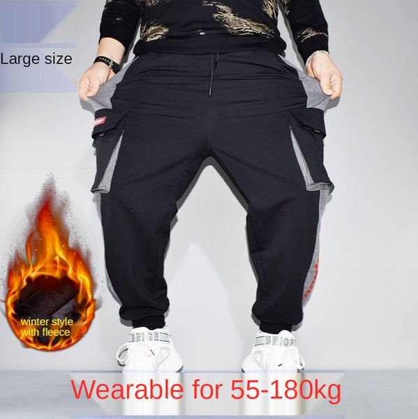 

2021 new autumn joggers winter cargo in the japanese form hare casual elastic long pants men of loose sports 6cuz, Black