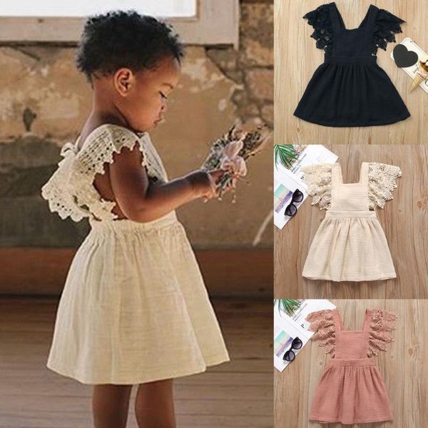 

girl's dresses ruffles summer dress kids clothes girls sleeveless lace floral solid princess baby girl clothing sukienki dla dzieci, Red;yellow