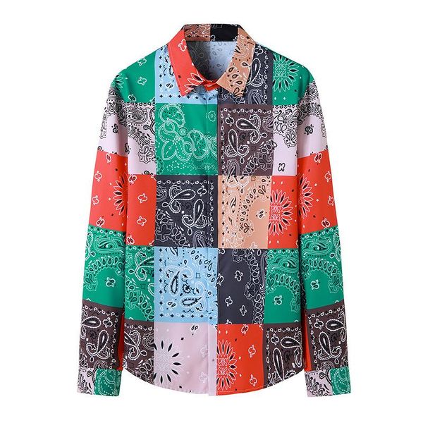 

men's casual shirts mens button down paisley dress tuxedo shirt men 2021 autumn long sleeve harajuku male regular, White;black