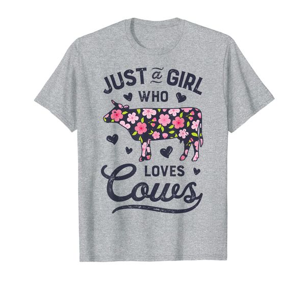 

just a girl who loves cows t shirt cow farmer farm women tee, White;black