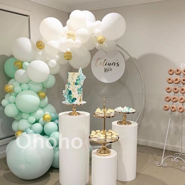 

ohoho white green macaron balloons arch kit baby shower pastel ballons garland wedding 18th birthday party decoration