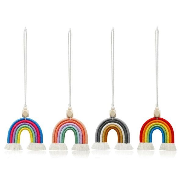 

woven rainbow wall hanging for bedroom nursery baby kids rooms playroom tapestry rope woven tassel art home decor car ornament