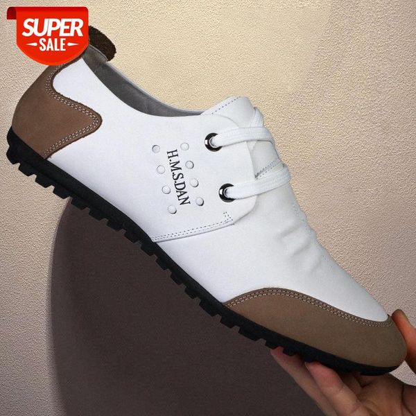 

men's casual leather shoes, trendy lace-up, business casual, korean version of british shoes #q61i, Black