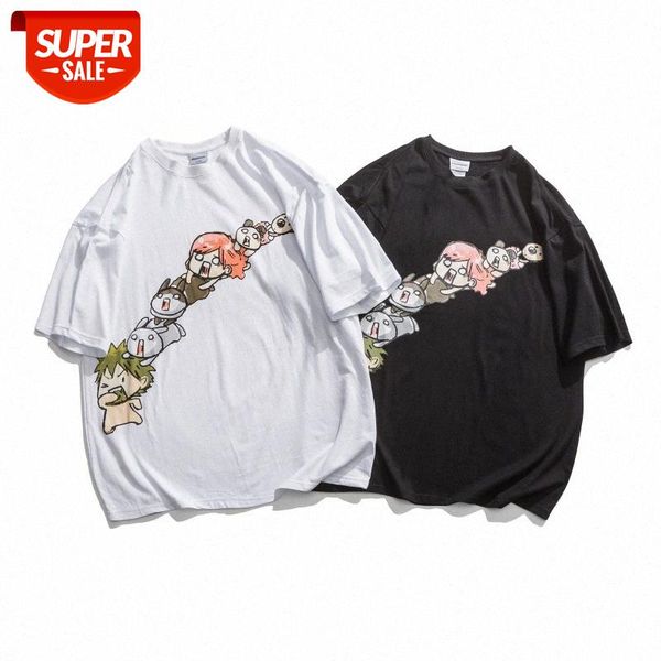 

mansclot printed round neck loose short sleeve t-shirt men's half #l958, White;black