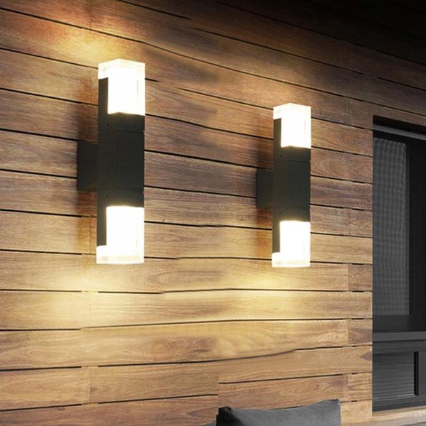 

outdoor wall lamps waterproof acrylic led lamp aluminum up and down garden porch light courtyard villa corridor