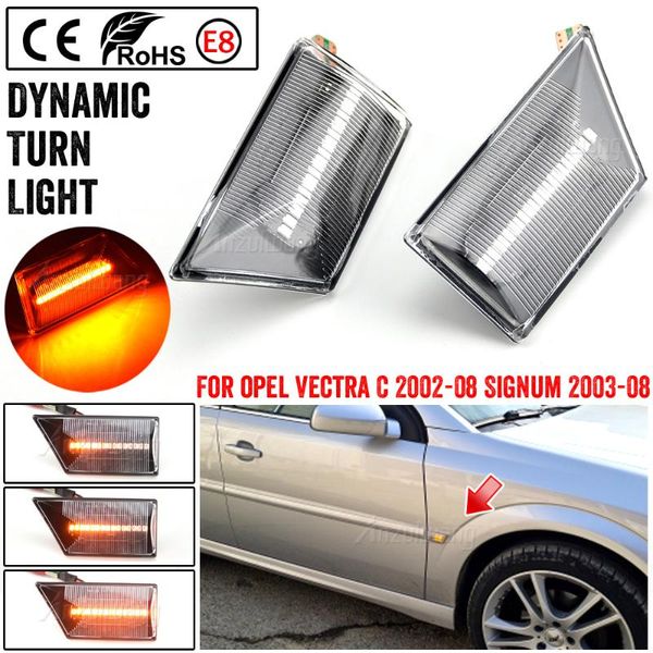 

emergency lights for vectra c 2001-2008 signum 2003-2008 2 pieces led dynamic side marker turn signal light sequential blinker