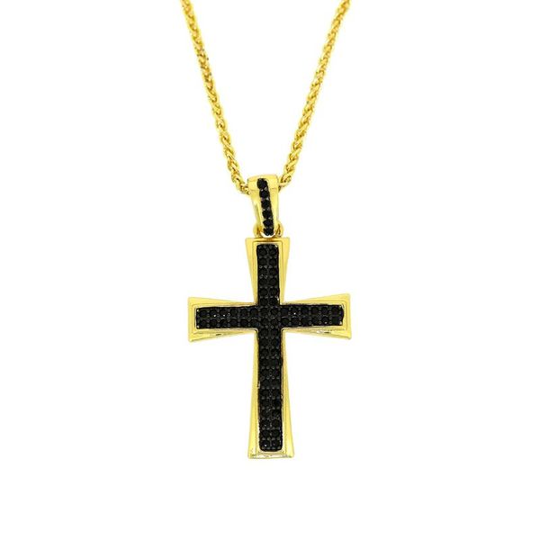 

pendant necklaces 3pcs 2021 stylish jewelry crystal religious big cross for women gold rainbow cz cubic zirconia copper chain necklace, Silver