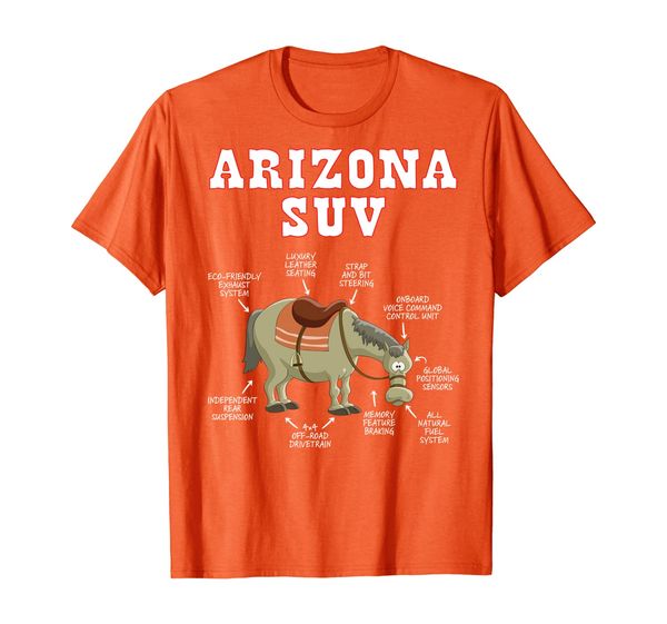 

arizona az suv funny joke horse mule souvenir gift t-shirt, White;black