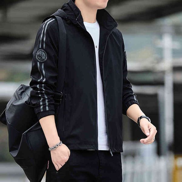 

coat men's autumn 2021 new jacket korean fashion brand hooded wear, Black;brown
