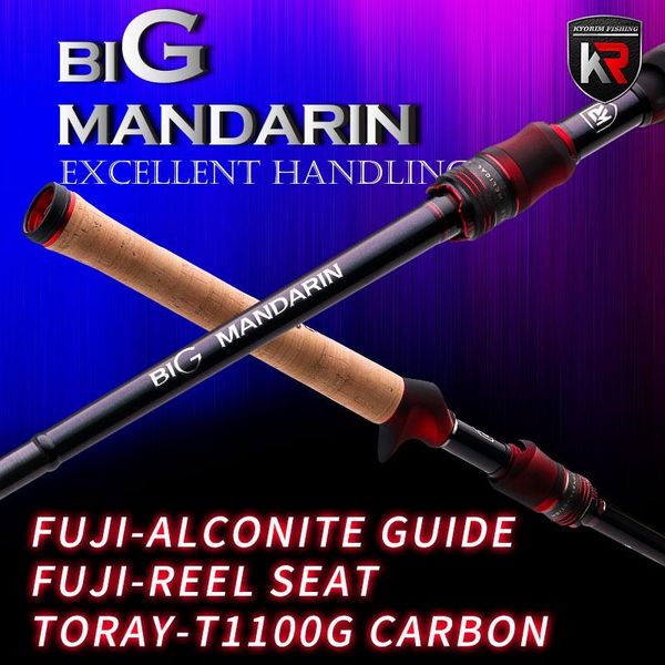 

kyorim big mandarin lure rod c682mh japan fuji guide 2 sections toray carbon action xfast 2.03m mandarin fishing rod