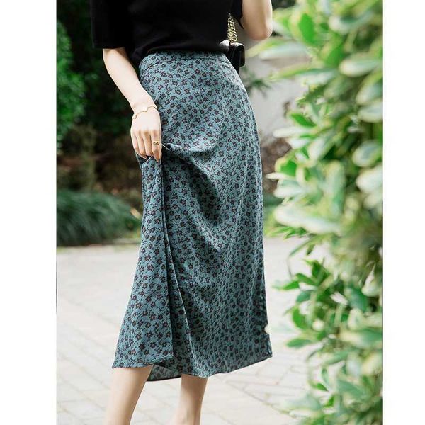 

skirts korean fashion print color big swing ladies long spring autumn wild high waist bow slim 210601, Black