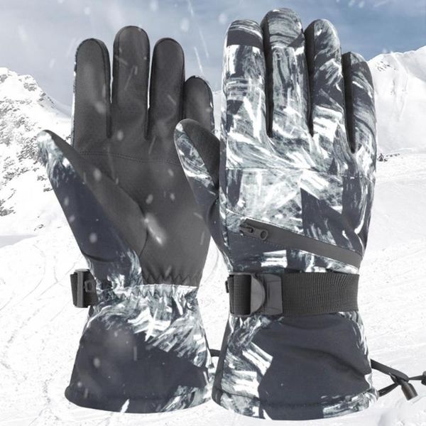 

ski gloves thick easy to wear winter warm windproof waterproof for sports