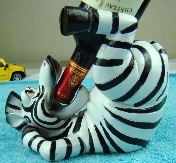 

tablewine racks novel zebra figurine bottle rack decorative resin wildlife goblet glass hanger barware ornament supplies craft accessori