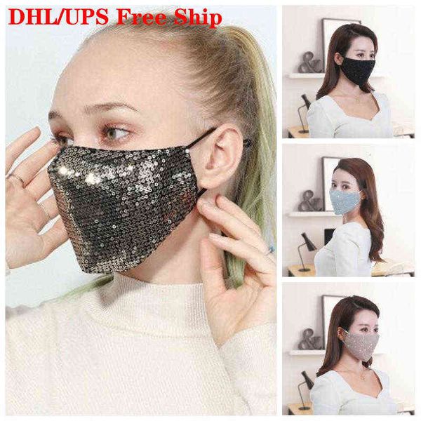 

dhl sequins face mask breathing respirators earloop protect designer mouth masks men and women for autumn winter