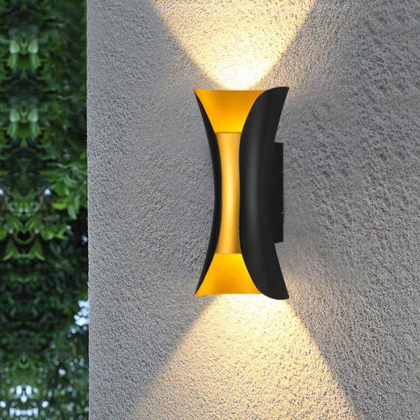 

beiaidi 20w outdoor up down led wall lamp black gold waterproof aisle balcony wall light villa l exterior building sconces