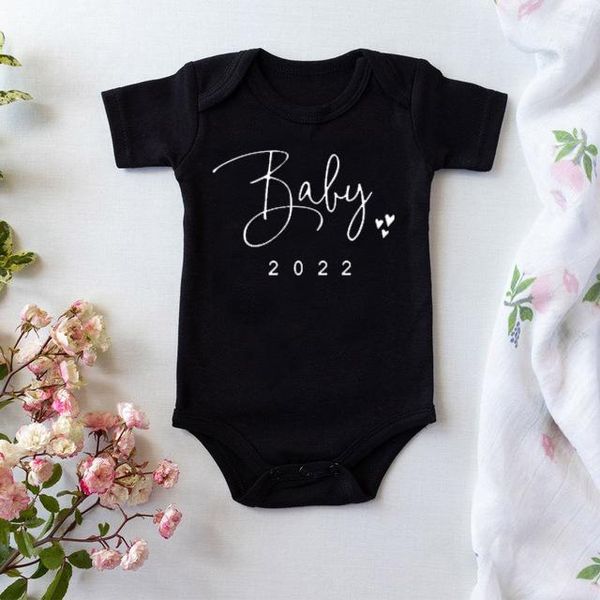 

rompers baby coming soon 2022 simple print bodysuit pregnancy announcement cotton body boys girls toddler ropa outfit, Blue