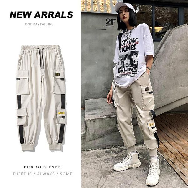 

women's pants & capris streetwear black autumn 2021 women korean style elastic waist sweatpants baggy hip hop harajuku trousers, Black;white