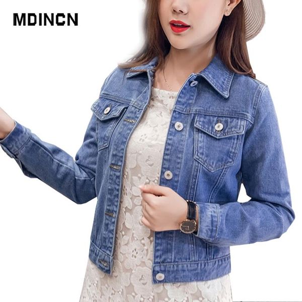 

women's jackets denim spring and autumn slim blue coat single breasted korean style long-sleeved female feminine clothing, Black;brown