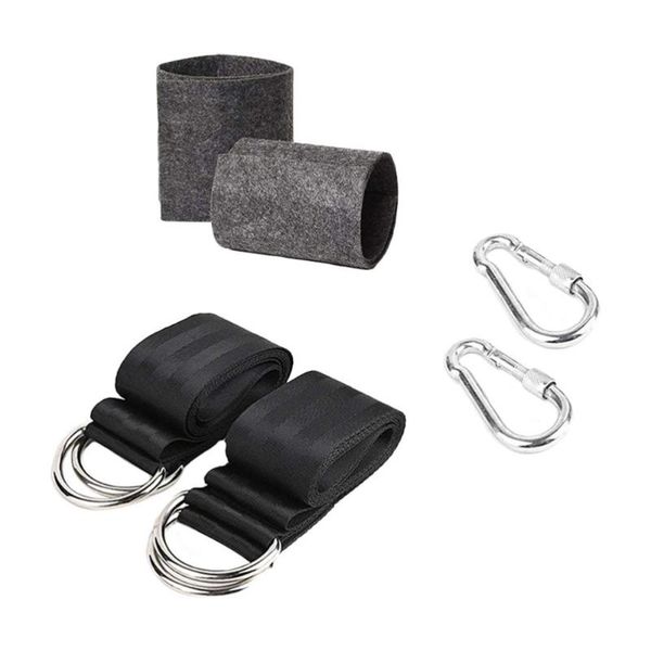 

1 set swing ropes hammock chair straps hanging kit with lock carabiner hook
