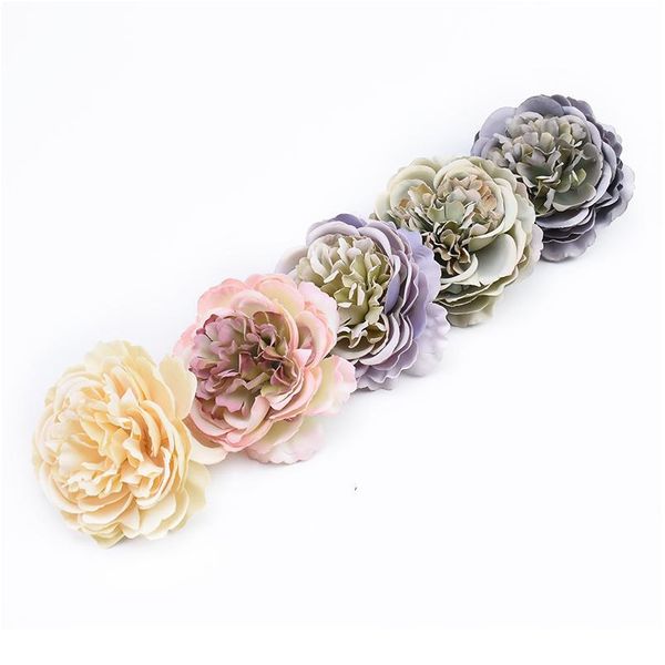 

5pcs retro peony head scrapbooking wedding flowers wall decorative flowers wreaths party home decoration accessories fak qylunx