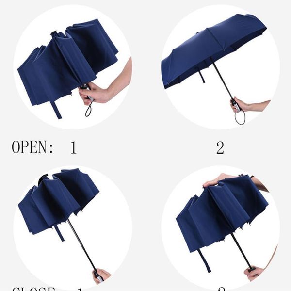 

full matic oversize reinforced umbrella three folding windproof business umbrella male female parasol umbrella ra jllfpk
