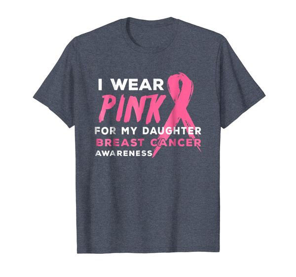 

i wear pink for my daughter breast cancer awareness t-shirt, White;black