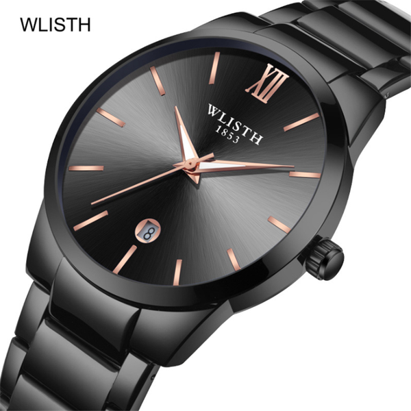 

wristwatches wlisth men's brand business casual watch fashion stainless steel calendar waterproof quartz, Slivery;brown