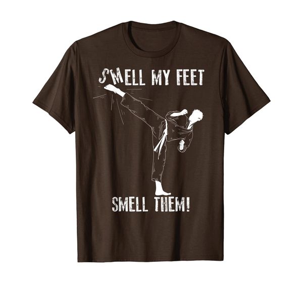 

smell my feet smell them funny karate martial art gift t-shirt, White;black