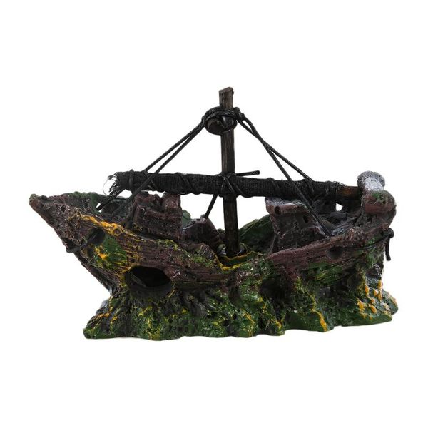 

boat ornament in fish tank fishing decoration 100% safety tank decoration